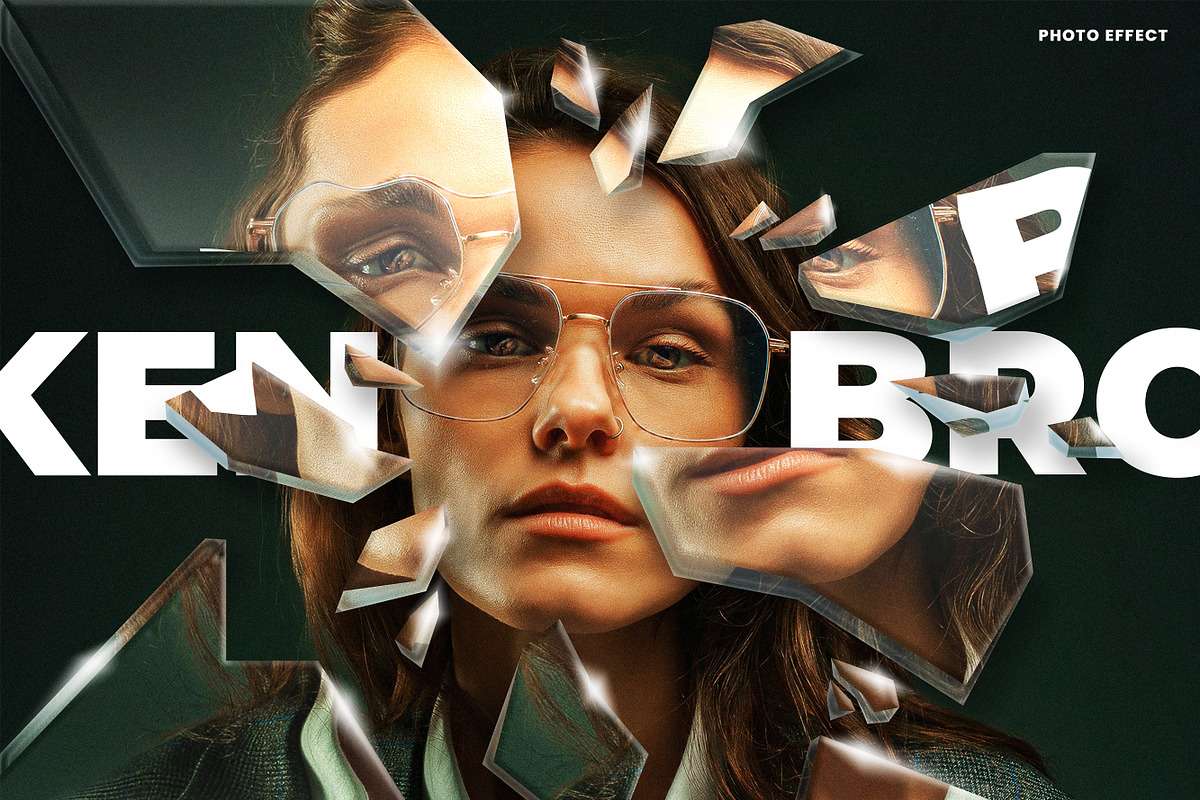 Broken Glass Photo Effect Overlay, a Layer Style Add-On by Svaha Graphic Studio (Photo 1 of 5)