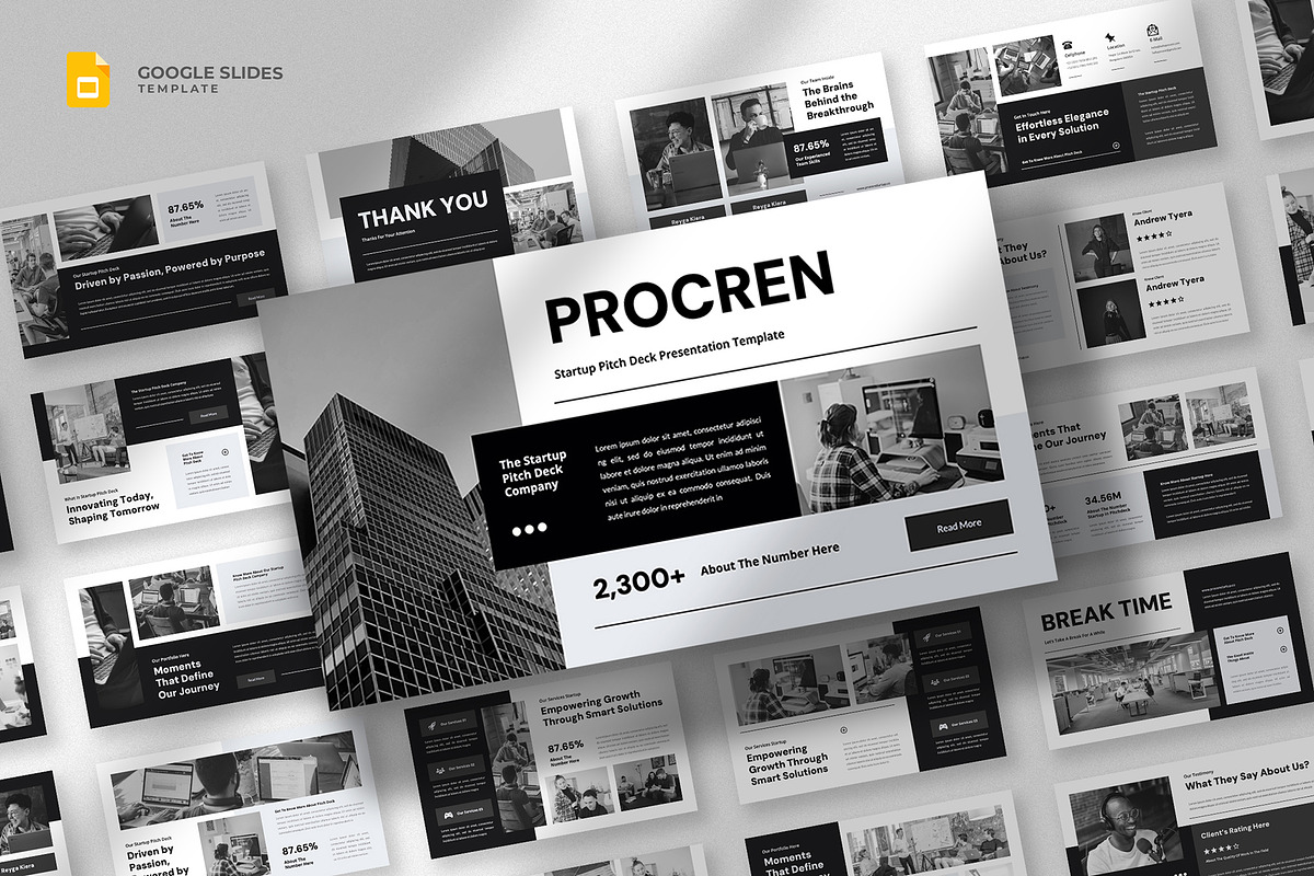 Startup Pitch Deck Google Slides, a Presentation Template by fluffstudio (Photo 1 of 4)