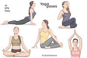 Yoga poses VECTOR illustrations, a Healthcare Illustration by Natalka Dmitrova art (Thumbnail 1 of 5)