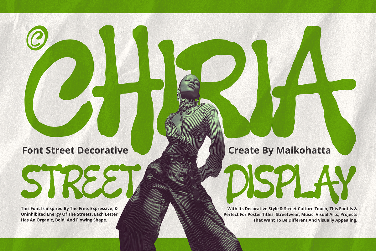 Chiria – Street Decorative Display, a Handwritten Font by MaikoHatta (Photo 1 of 8)