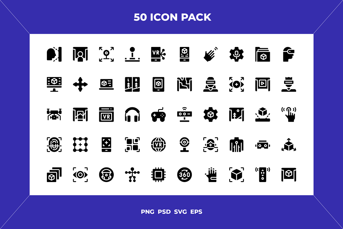 Virtual reality icons, an Outline Icon by Wencory