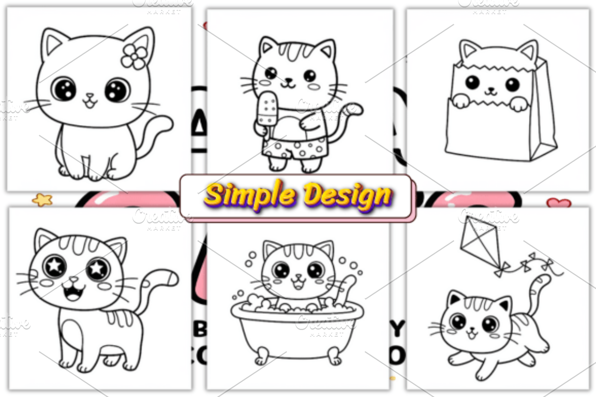 Bold and Easy Kawaii Cats, an Animal Illustration by Ink Gallery (Photo 2 of 5)