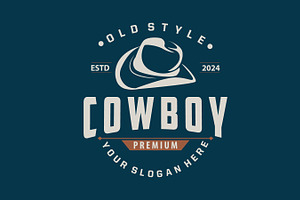 Cowboy hat logo simple old design, a Branding & Logo Template by Maylianaw28