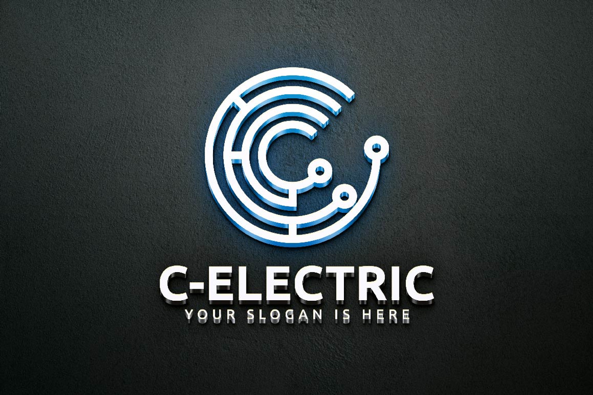 C Letter Electric Circuit Logo, a Branding & Logo Template by jongcreative (Photo 2 of 4)