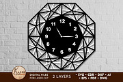 CLOCK WALL POLYGONAL Multilayer File, a Templates & Theme by LaserCutano (Thumbnail 1 of 5)