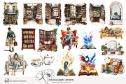 105 book lover clip art, an Object Illustration by Poppy Lane Studio (Thumbnail 6 of 12)