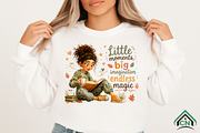 Cute Girl Reading Book PNG, a Seasonal Illustration by Craft Nest (Thumbnail 2 of 3)