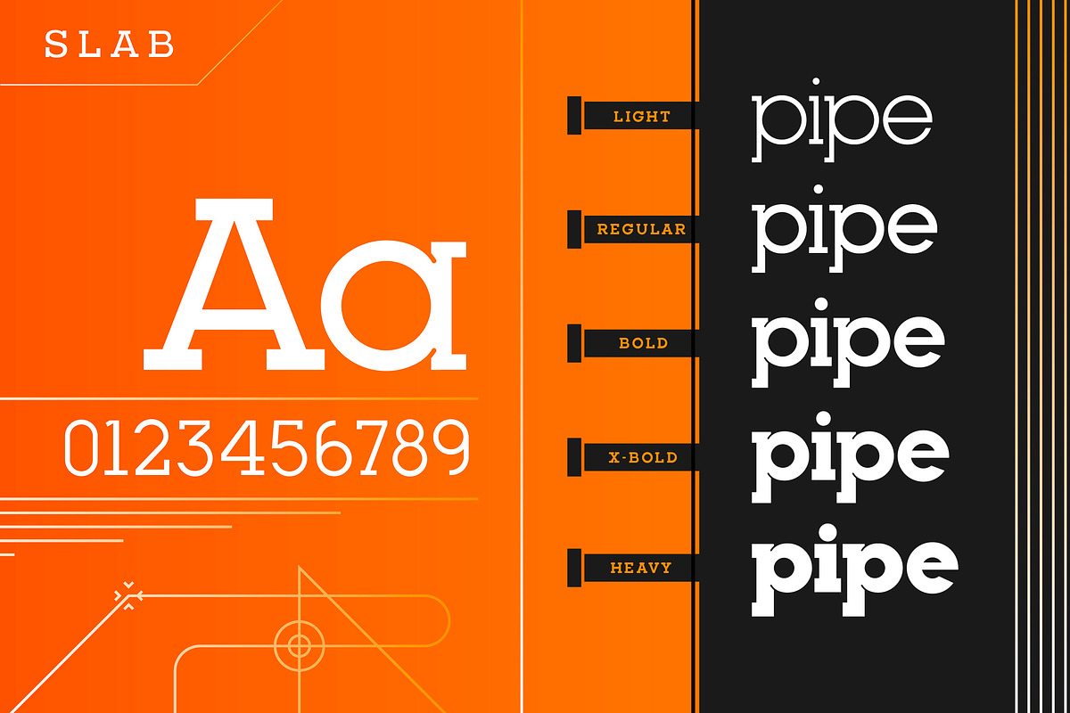 Pipe Font Bundle - Geometric Duo, a Slab Serif Font by Lateral Design (Photo 7 of 18)