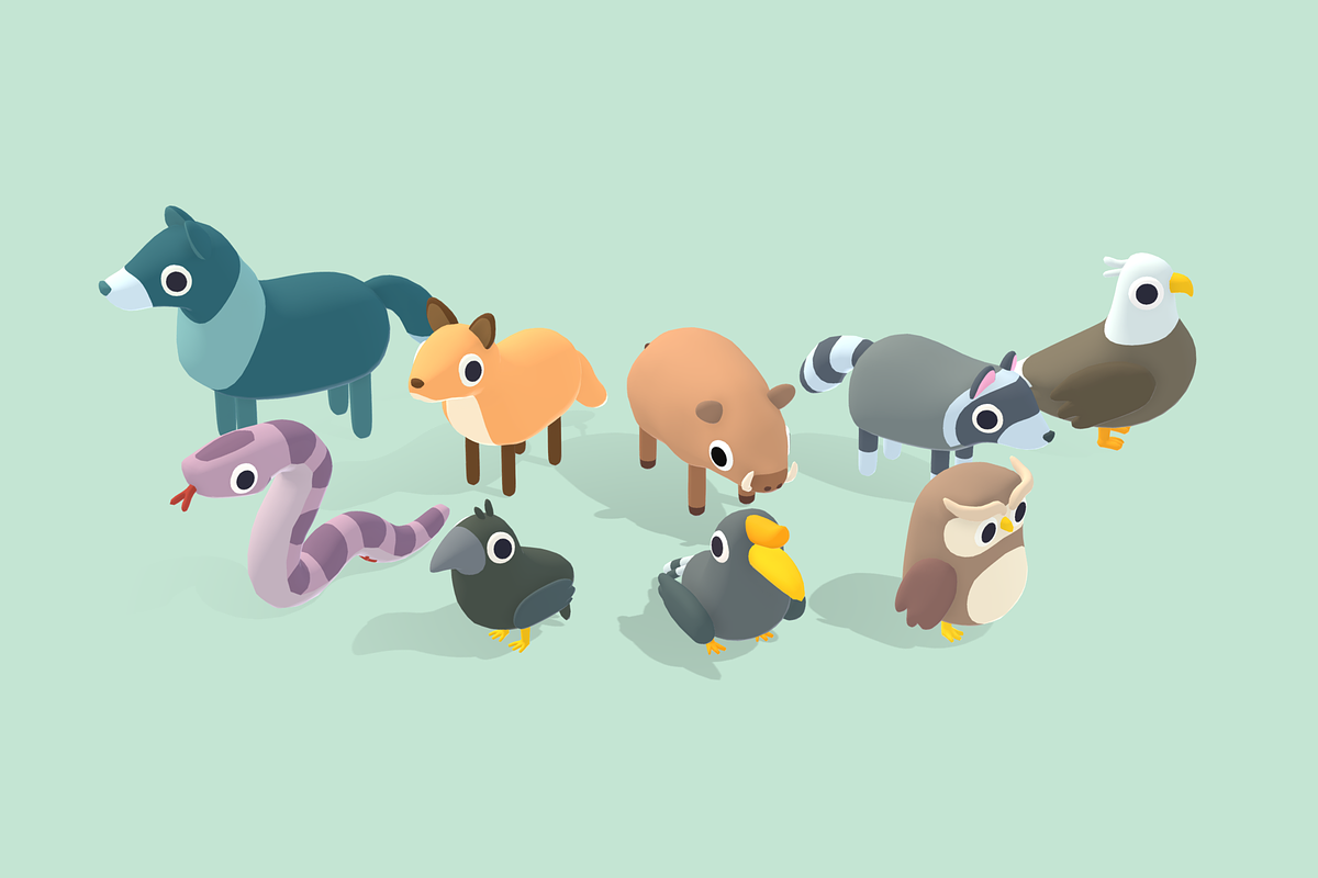 Forest Animals - Quirky Series, an Animal 3D Model by Polydactyl (Photo 2 of 6)