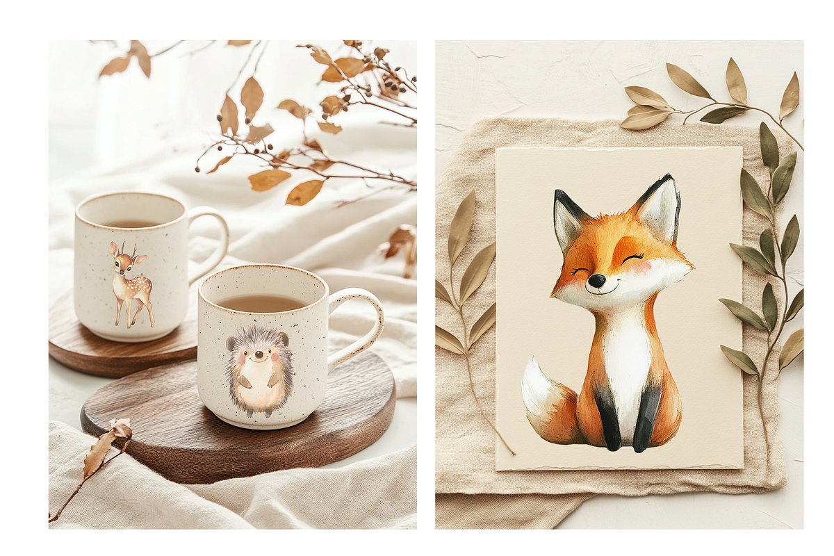 Forest Friends Clip Art Set, an Illustration by Tati Bordiu Digital (Photo 2 of 4)