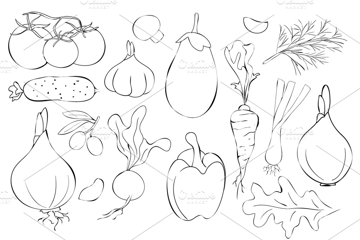 Hand drawn Vegetables Mega Pack, a Graphic by Daria Volyanskaya (Photo 5 of 5)