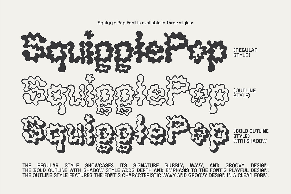 Squiggle Pop Font - Fun Display Type, a Handwritten Font by softulka (Photo 2 of 9)
