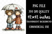 Whimsical Valentine Couple Clipart, an Illustration by Designking (Thumbnail 4 of 5)