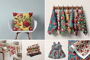 Jeweled Pomegranates Patterns, a Pattern Graphic by Ninterints (Thumbnail 6 of 6)