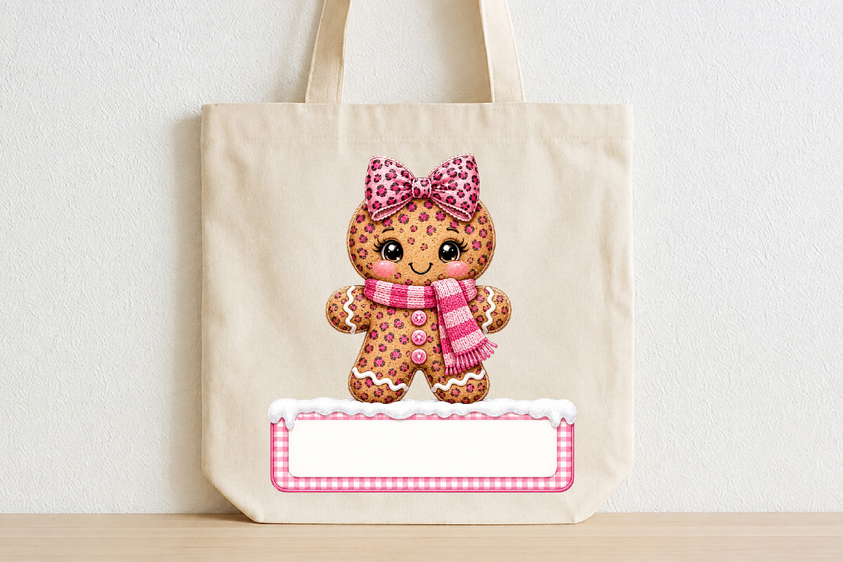 Gingerbread Girl Christmas Custom, a Seasonal Illustration by CraftArtStudio (Photo 2 of 4)