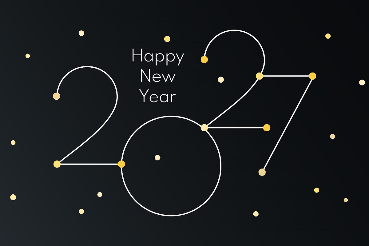 2027 Happy New Year white and golden, a Seasonal Illustration by sceptical cactus (Photo 2 of 3)