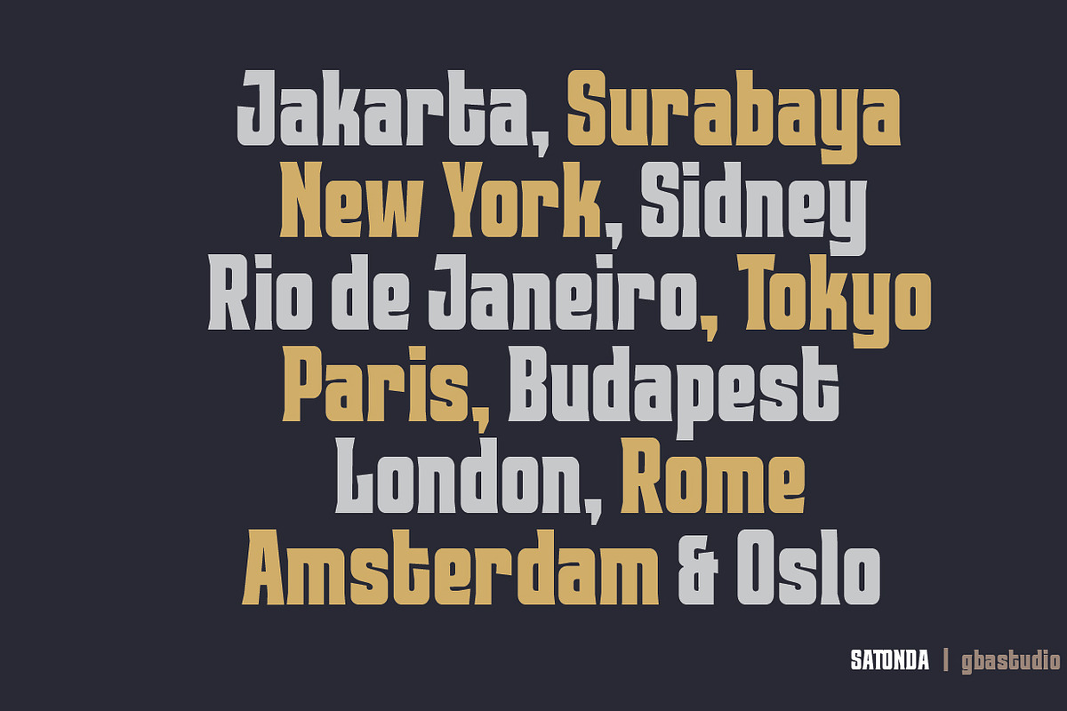 Satonda, a Sans Serif Font by GBAstudio (Photo 6 of 7)