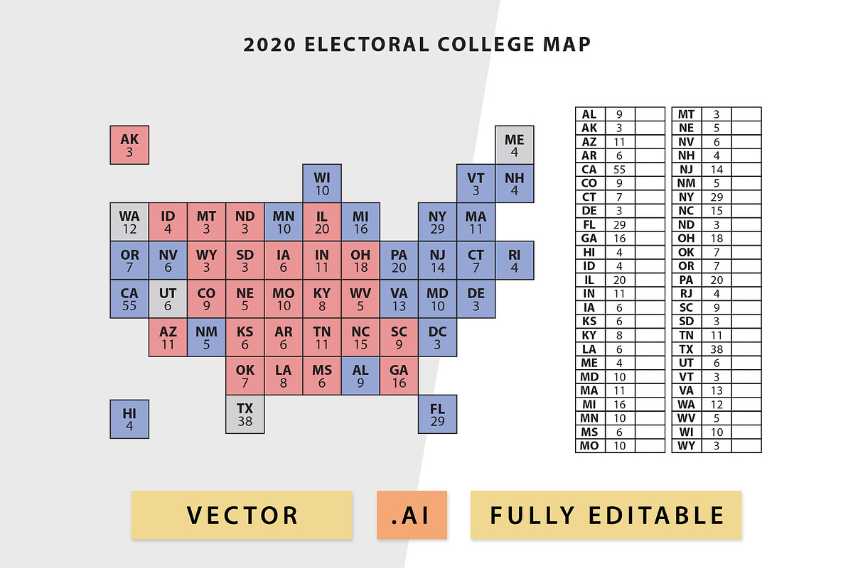 Electoral College USA State Map, an Object Graphic by MarkieAnn Creative (Photo 3 of 4)
