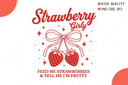 Vintage Cute Strawberry Girly PNG, an Illustration by OK Design (Thumbnail 1 of 5)