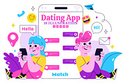 10 Online Dating App Illustration, a Person Illustration by denayunebgt (Thumbnail 1 of 4)