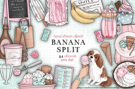 Ice Cream Shop Clipart Kit