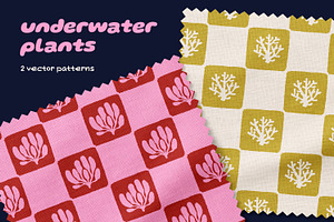 Abstract plants on seamless patterns, a Pattern Graphic by Good Studio