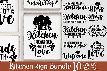 Kitchen Sign Bundle Cut files