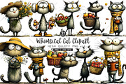 Whimsical Cat Clipart Bundle, a Seasonal Illustration by OK Design (Thumbnail 1 of 6)