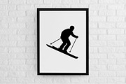Skiing Silhouette SVG, a Sport Illustration by newminddesign (Thumbnail 2 of 3)