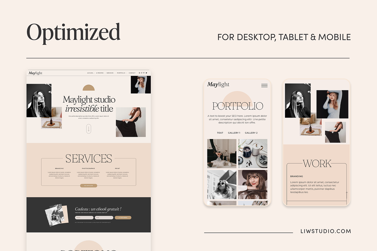 One Page Elementor Template Aesthetic preview 7