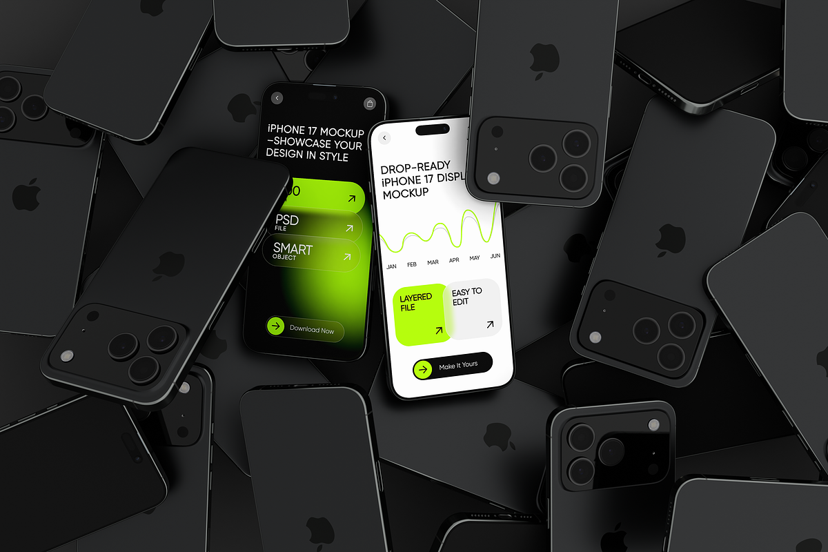iPhone 17 Mockup, a Device Mockup by Mockupdaddy (Photo 3 of 25)