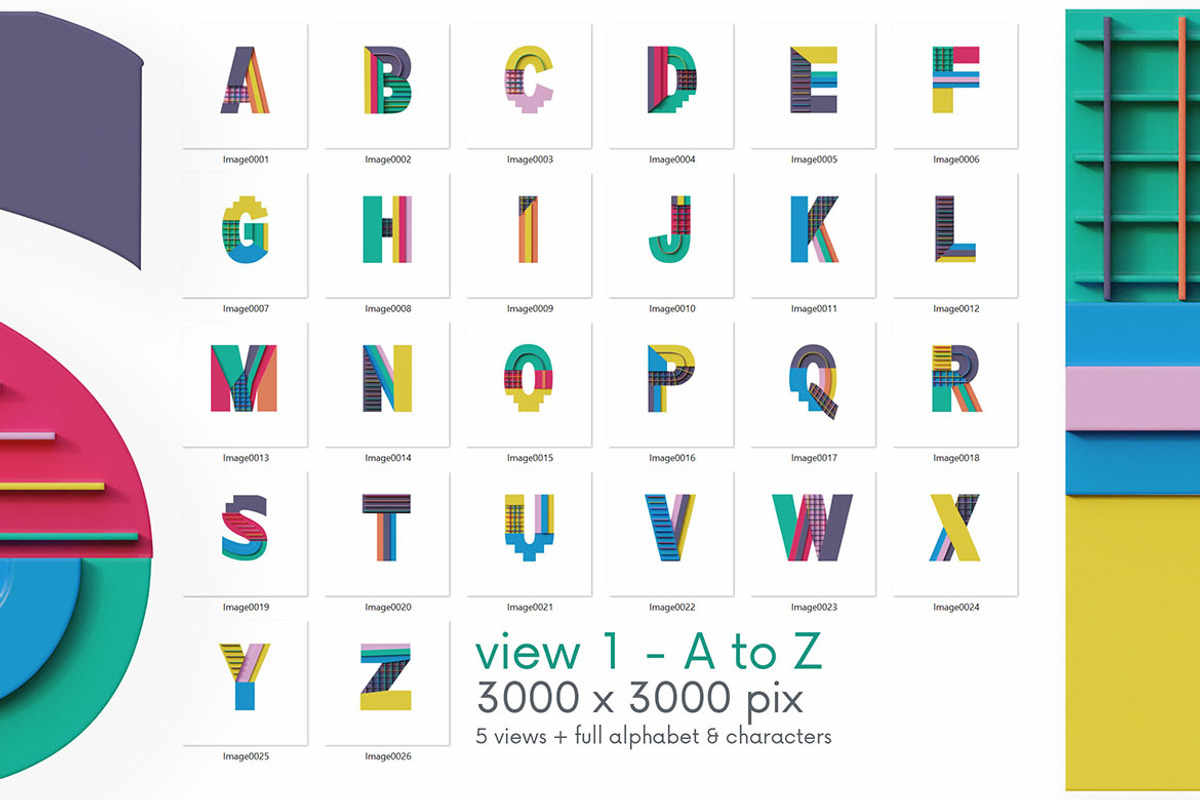 Colorful Art - 3D Lettering, a Graphic by MIIM (Photo 6 of 8)