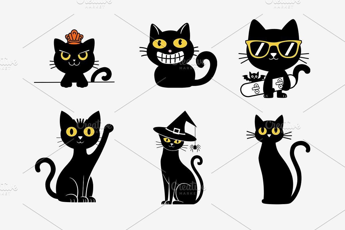 Halloween Cat Collection, an Animal Illustration by NoemieDesigns (Photo 2 of 4)