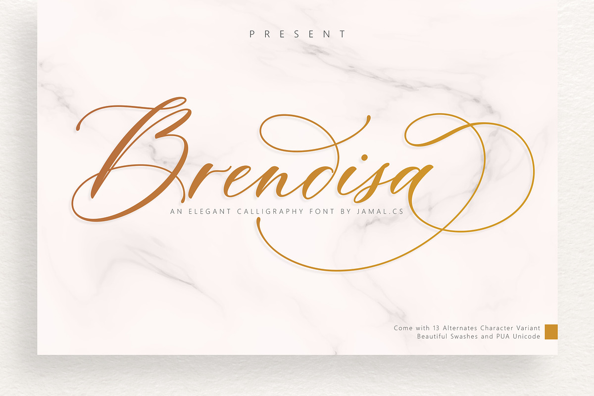 Brendisa Script, a Script Font by JamalCreativeStudio (Photo 1 of 8)
