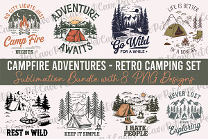 Campfire Adventures Camping Bundle, a Graphic by Pet Cave
