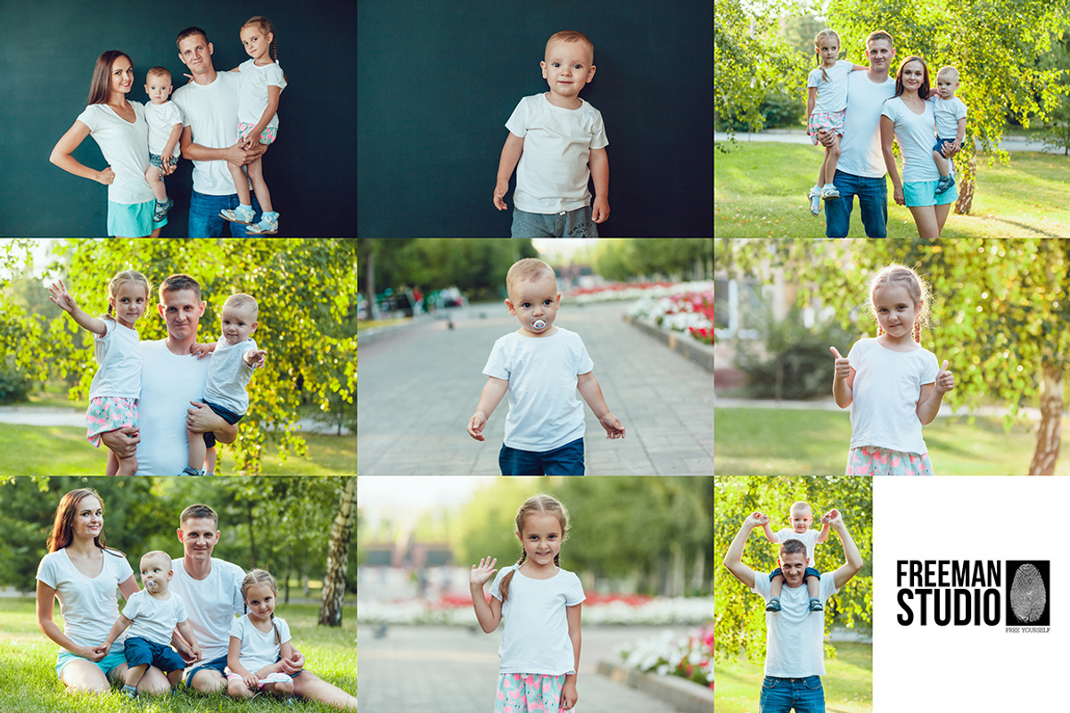 Happy Family T-Shirt Mock-Up, a Shirt Mockup by Freeman Studio (Photo 3 of 13)