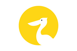 pelican bird big beak sunset logo, a Branding & Logo Template by devastd