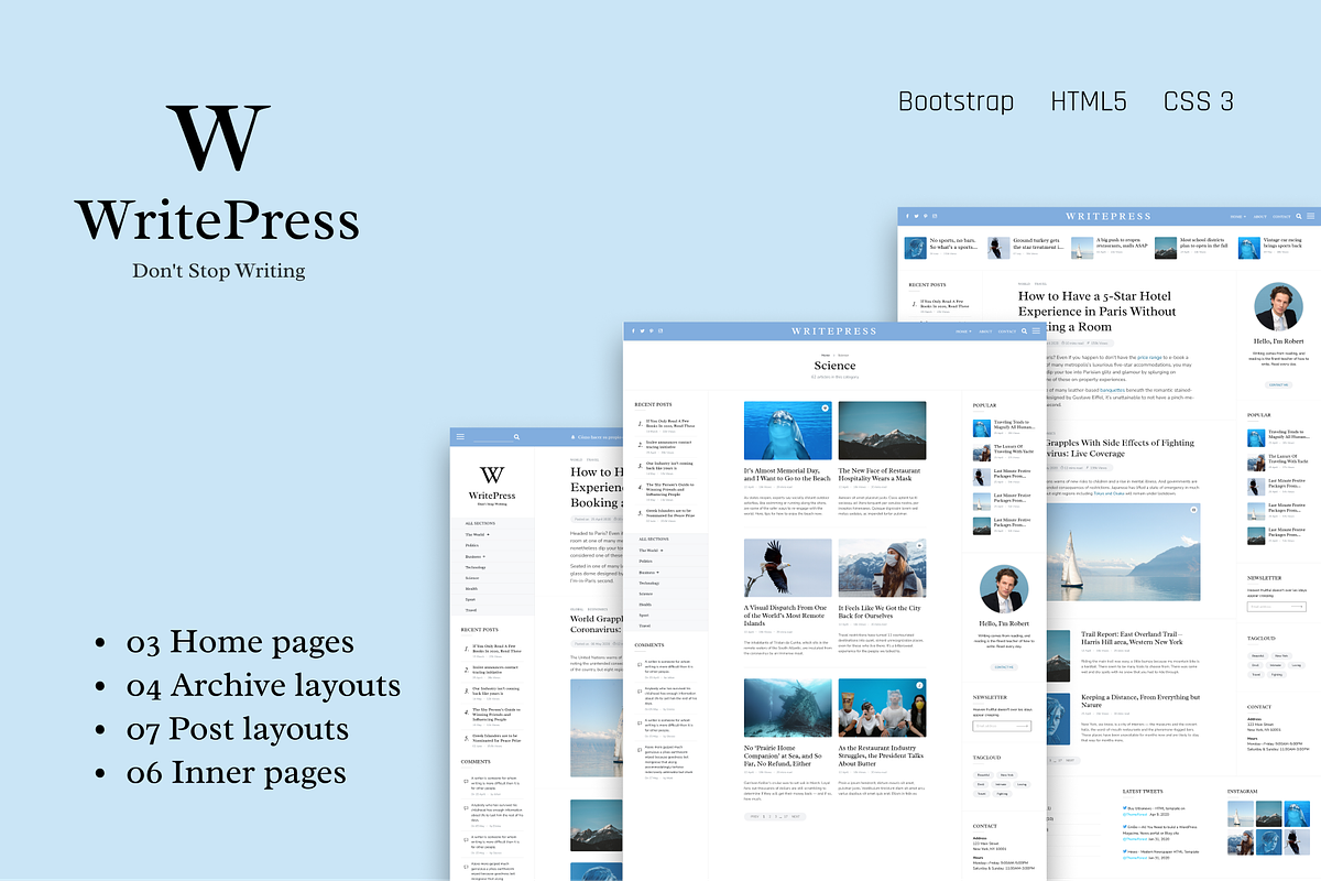 Writepress - Creative Blog Template, a HTML Template by AliThemes (Photo 1 of 2)