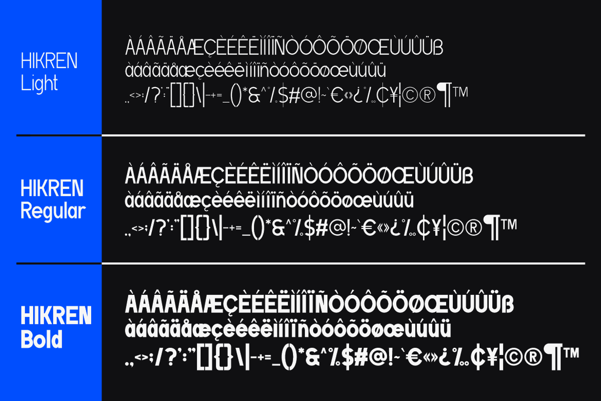 Hikren - Sans Serif Family Font, a Sans Serif Font by MaikoHatta