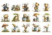 Cute Woodland PNG Clipart, an Animal Illustration by Nicolle's Colorful Art (Thumbnail 2 of 6)