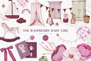 The pink world of baby girl set