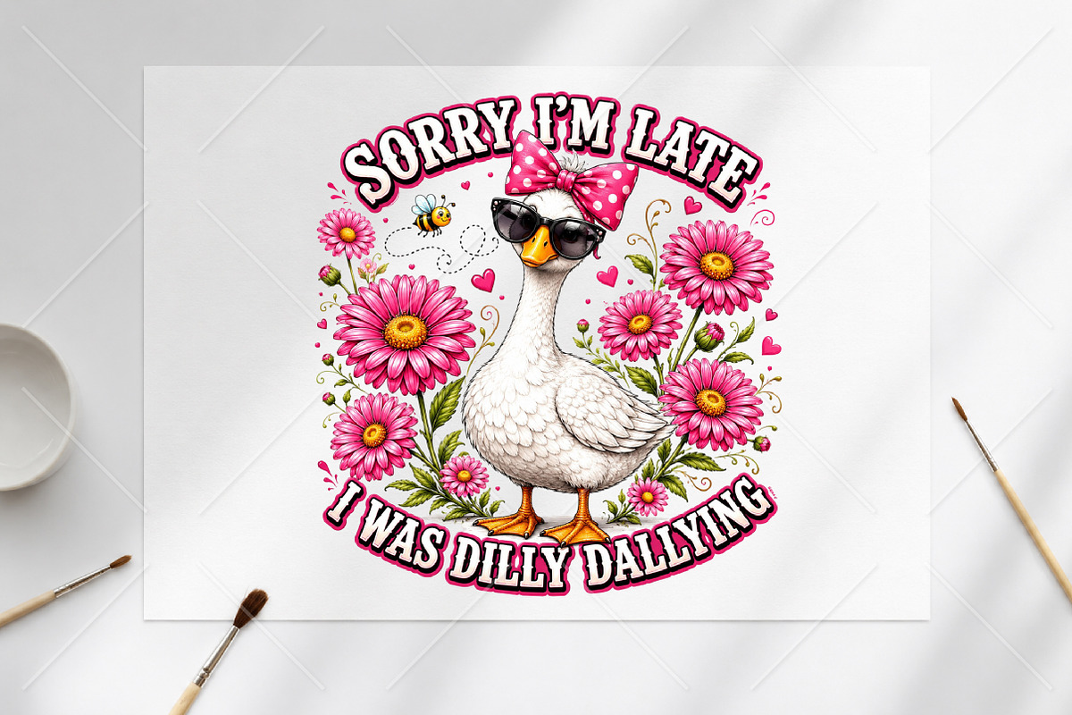 Funny Goose Dilly Dallying PNG, a Seasonal Illustration by Canvas Craft (Photo 6 of 6)