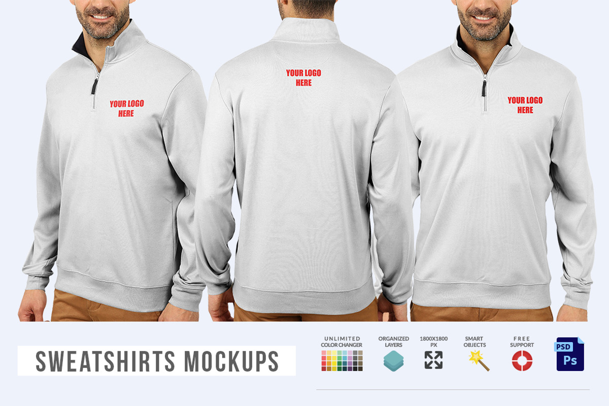 Men Sweatshirts Mock-ups, a Hoody Mockup by Mock-up Store (Photo 1 of 5)