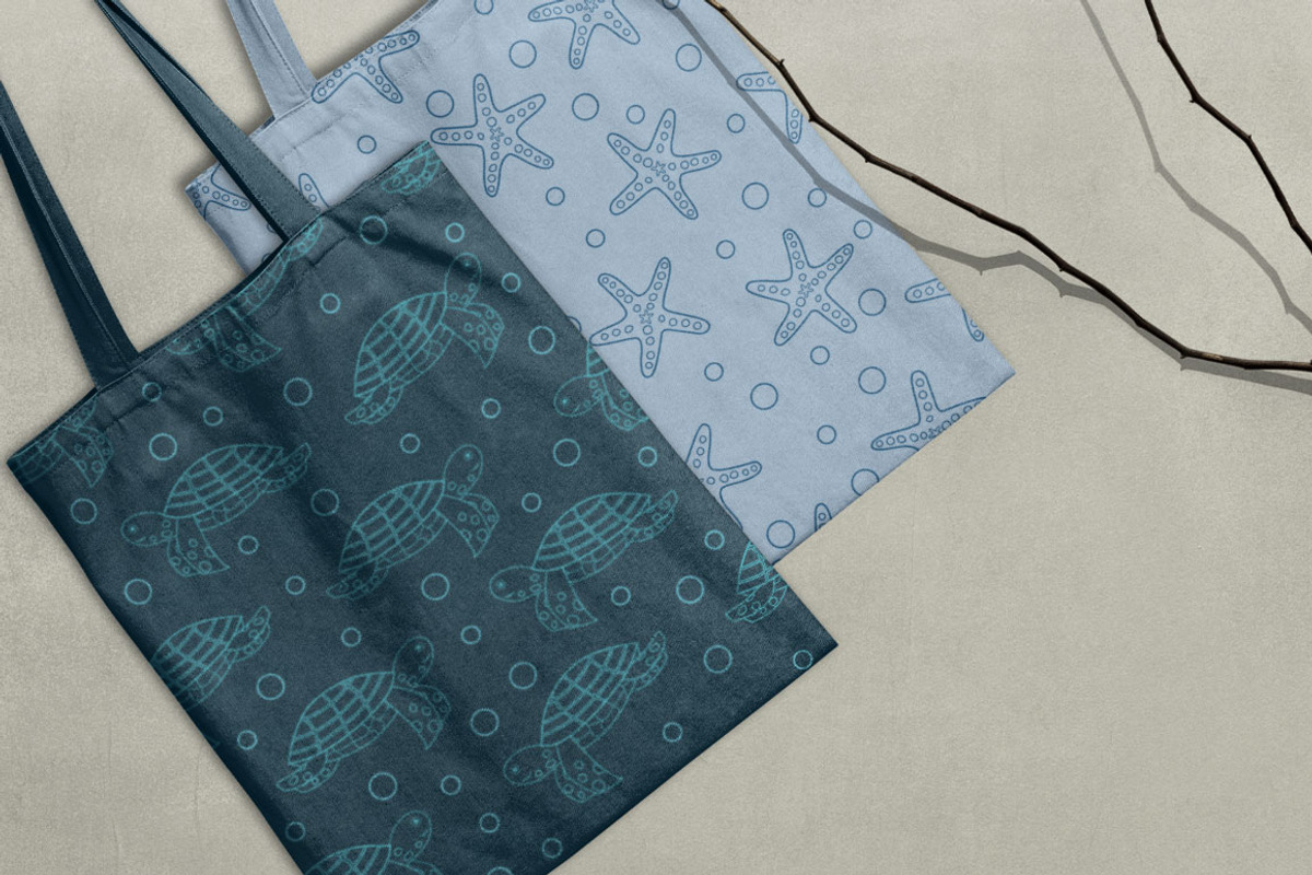 Sea life seamless patterns, a Pattern Graphic by Gulnarart (Photo 6 of 10)