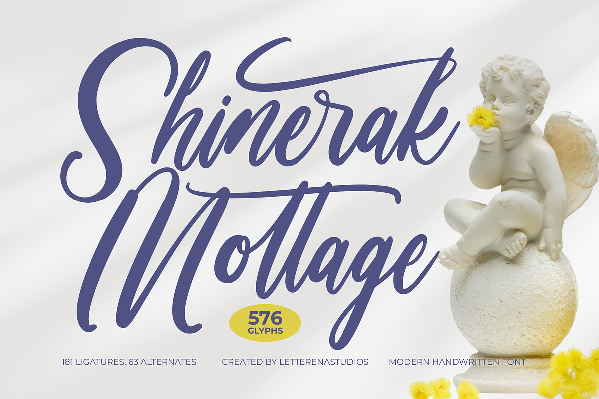 Shinerak Mottage Modern Handwritten, a Script Font by Letterena Studios Script (Photo 1 of 15)