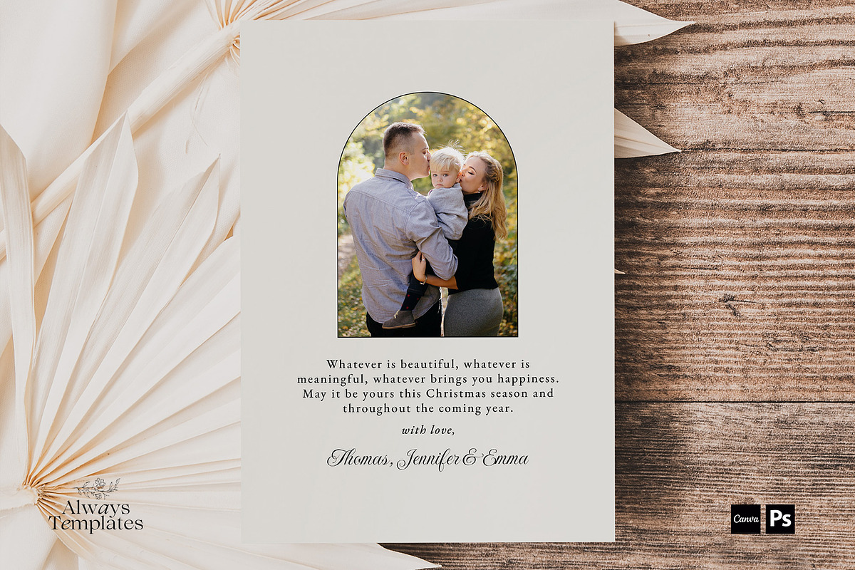 Christmas Card Template CC205, a Card Template by Always Templates (Photo 3 of 3)