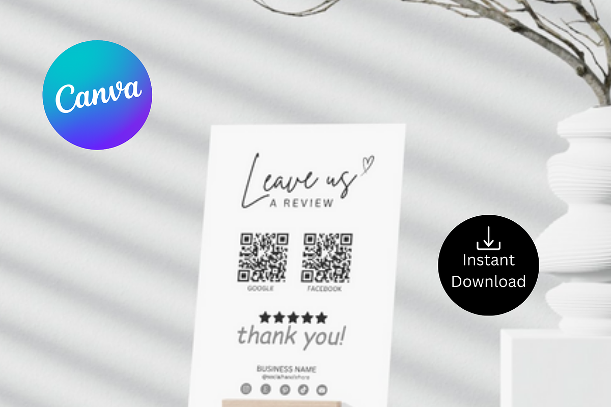 Ask For Review QR Code Sign Template, a Card Template by Climbwithelevator (Photo 3 of 9)