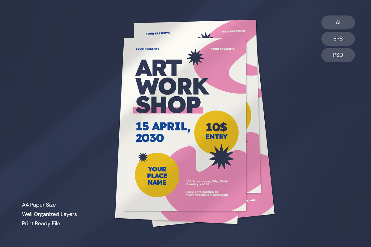 Art Workshop - Flyer, a Brochure Template by Izdihaar_Studio (Photo 1 of 3)