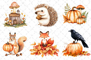 Watercolor Fall Woodland Clipart, an Illustration by Dream Creation (Thumbnail 5 of 6)