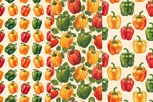 8 Bell Pepper Seamless Patterns